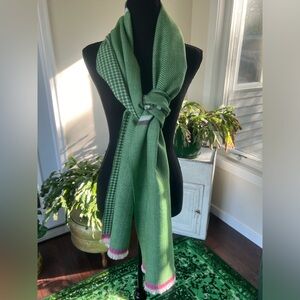 NWOT Irish Green and Pink Herringbone Scarf - Final Sale